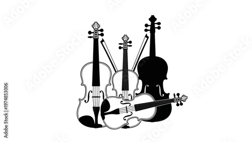 Violins in a Group Formation.
