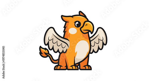 Cartoon Griffin Creature Illustration.