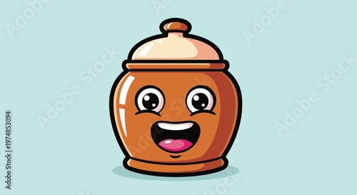 Cartoon Ginger Jar with Face.