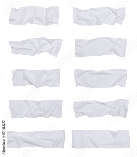 Adhesive tape set isolated on white background. Realistic duct tape. scotch stripes