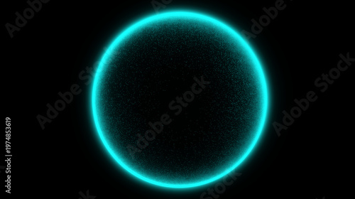 ターコイズ発光粒子リング ネオンサークル エネルギ