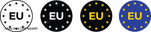 European union flag variations a collection of oval shaped eu emblems in different color schemes