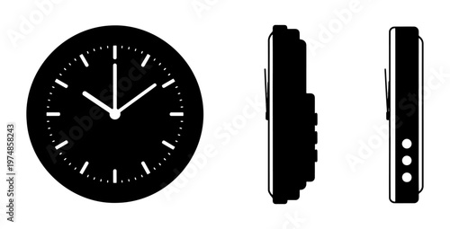 A black and white illustration of a smartwatch design