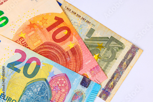 Large range of euro banknotes, currency, European money bills are available for use in business transactions