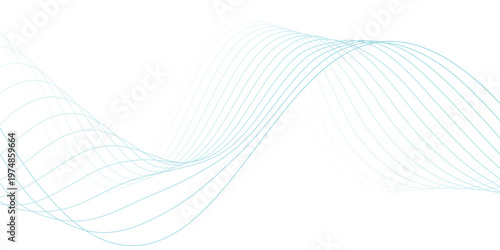 Blue abstract wave line background with smooth flowing curves and modern digital motion, elegant gradient design for technology, UI, presentations and creative projects