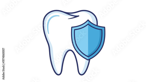 Tooth with Protective Shield Icon.