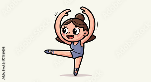 Young Girl Dancing Ballet Pose.