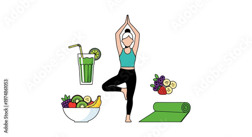 Woman Practicing Yoga and Healthy Lifestyle.