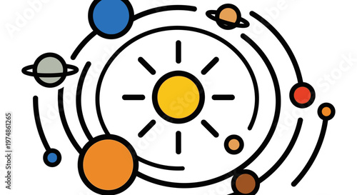 Solar System Planet Sun Orbit.