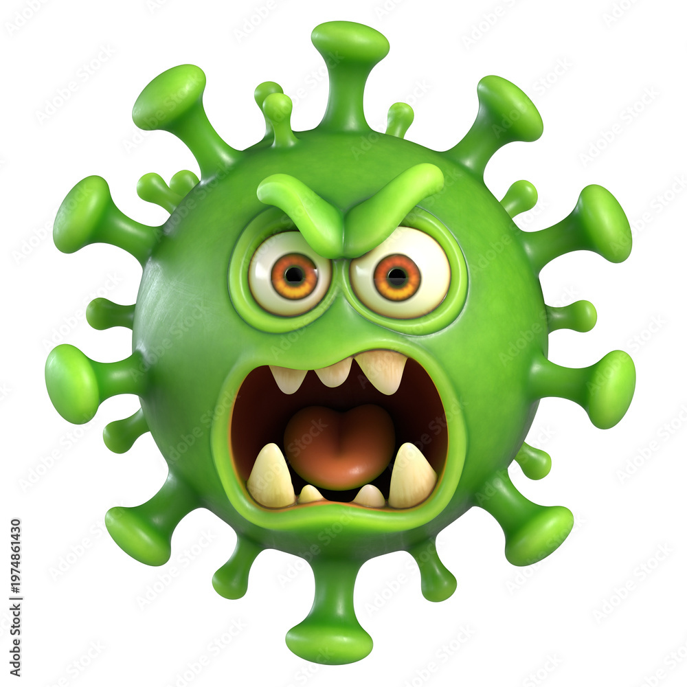 Fototapeta premium Cartoon Evil Virus