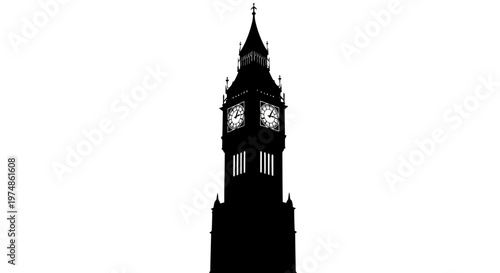 Big Ben Clock Tower Silhouette.
