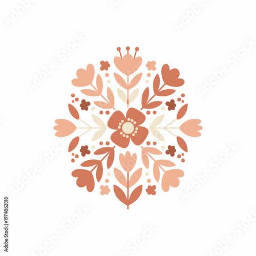 Floral Symmetry Centerpiece with Pink Peach Tones