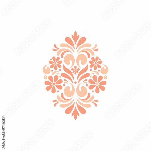 Ornamental Floral Pattern Damask Style