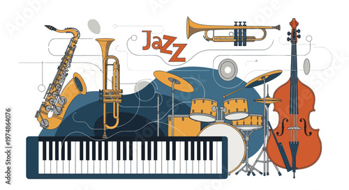 Jazz musical instruments for music performance.