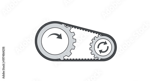 Belt drive system with rotating gears icon