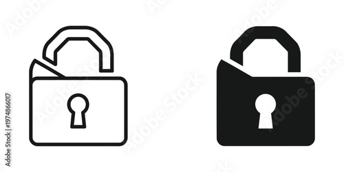 Open and closed padlock icons indicating security status differences