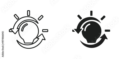 Comparison of rotary switches in on and off positions with directional arrows