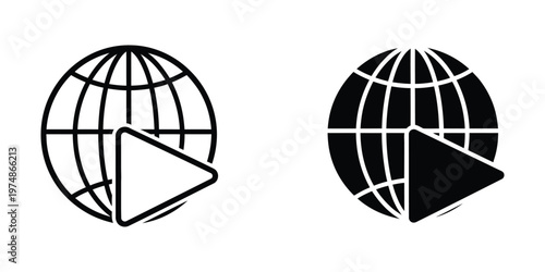 Contrasting depictions of a globe with a triangular shadow projection on each side