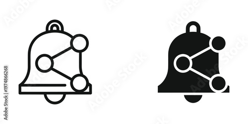 Contrasting bell illustrations with different fill styles and internal structural designs