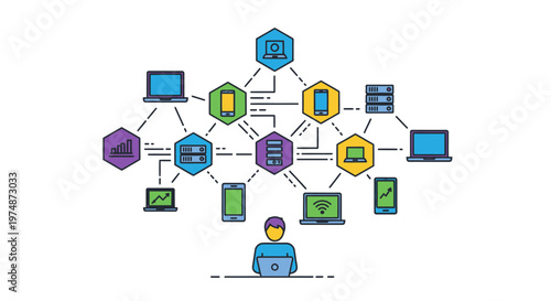 Network Diagram with Central Server.