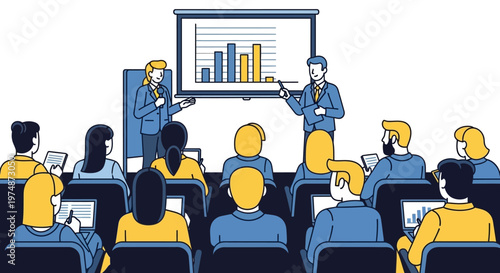 Business people in meeting presentation.