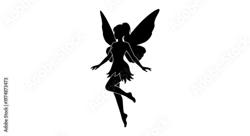 Silhouette of a Fantasy Fairy.
