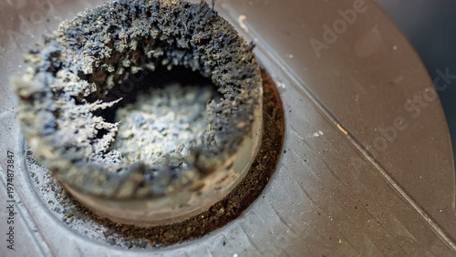 The chimney is clogged with soot.