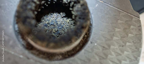 Soot in the stove chimney.