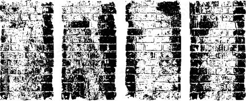 worn black and white brick walls with vertical weathered patterns, rustic vintage texture backgrounds