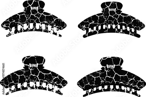 Hair claw clips set four cracked texture hair accessories for styling and holding hair in place