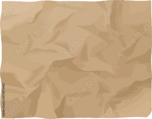 Brown crumpled paper texture background vector illustration