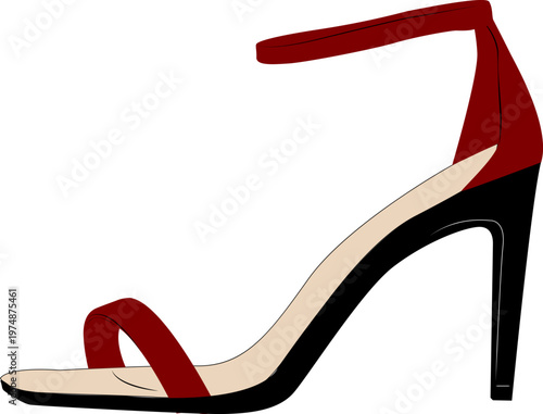 Women's high heeled sandals. Perfect for festive occasions and fashionable outings. A lightweight open toe design with a thin stiletto heel.