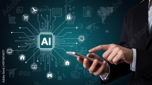 Artificial Intelligence Mobile Technology And Smart Digital Ecosystem Concept