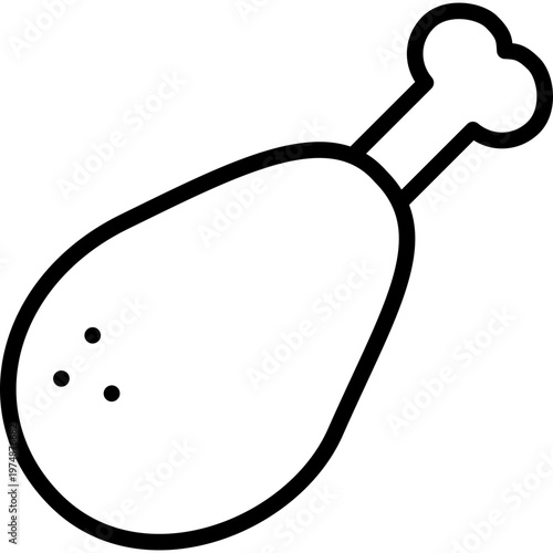 chicken leg drumstick line icon