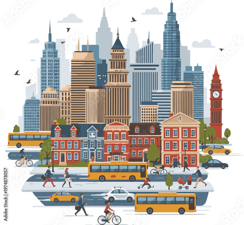vector illustration of city