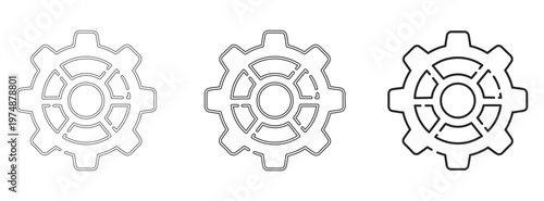Technical illustration of three chain links a detailed blueprint for mechanical components