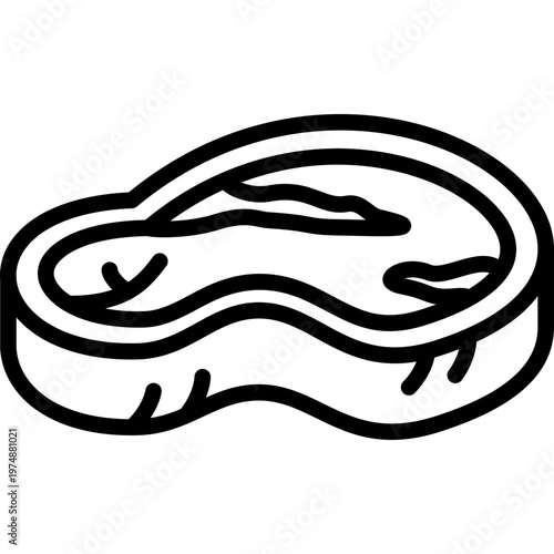 beef steak line icon