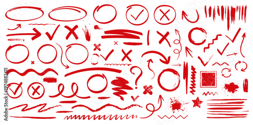 Mega Collection Line pen red highlight arrow set. 