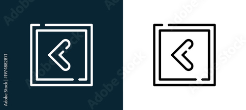 Two-tone back line icon pair in black and white, editable stroke vector illustration for web, mobile apps, UI design, branding, and print from Arrow