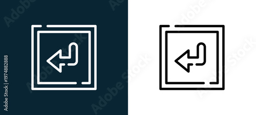 Two-tone back line icon pair in black and white, editable stroke vector illustration for web, mobile apps, UI design, branding, and print from Arrow