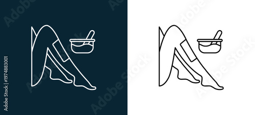 Two-tone depilation line icon pair in black and white, editable stroke vector illustration for web, mobile apps, UI design, branding, and print from Spa