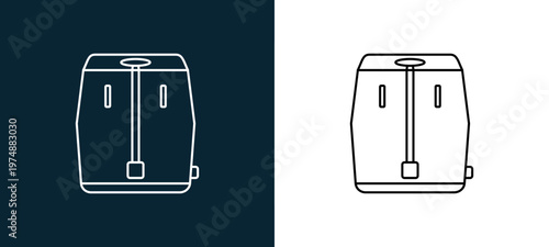 Two-tone sauna line icon pair in black and white, editable stroke vector illustration for web, mobile apps, UI design, branding, and print from Spa