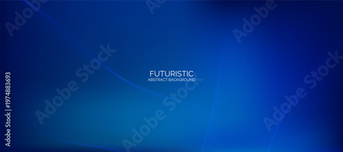 Elegant Blue Abstract Background with Subtle Wave Pattern. Dark abstract background with glowing wave. Shiny moving lines design element. Modern blue gradient flowing wave lines.