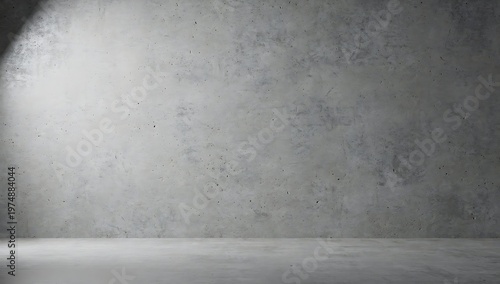 Gray concrete wall with spotlight and shadow texture background