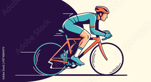Man Riding a Bicycle Fast.