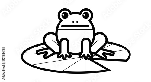 Frog Sitting on a Lily.