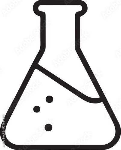 Science laboratory beaker and measuring glass line icon set experiment symbols vector collection isolated on white background