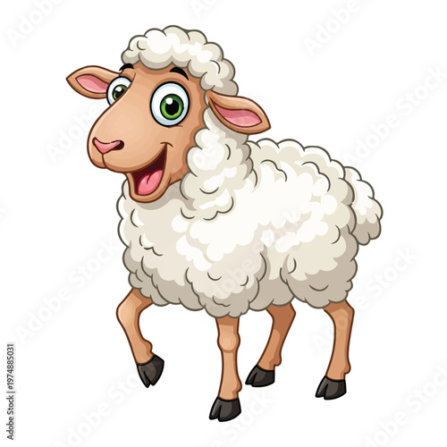 Cartoon Sheep Cheerful Livestock Animal Commercial