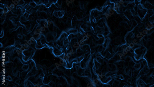 Vector Mysterious serpentine forms weave a deep dark expanse, evocative of the abstract and complex ,blue ethereal strands, intricate patterns emerge and shadows cast a spell of darkness 