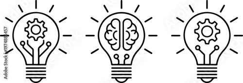 Minimalist vector icon set of a backpacker hiking with a trekking pole in outline, solid black, and flat earth-tone color styles for outdoor adventure branding.